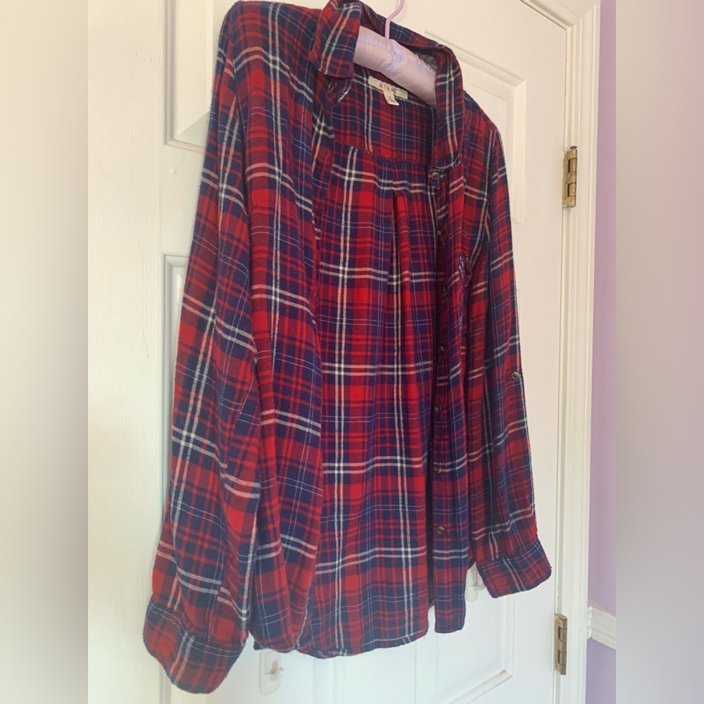 Women’s Plaid Button Down | Hi Low Hem | Size Small